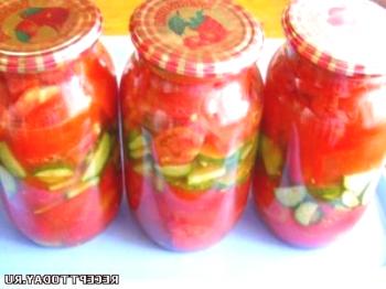 Receta: Ensalada de tomates y pepinos para el invierno.