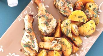 Piščančje noge s krompirjem v pečici: recepti po korakih