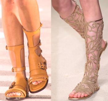 Ženske sandale gladiatorjev pomlad-poletje 2016 - fotografije