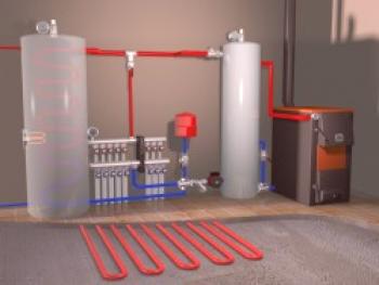 Doblado de caldera de calefacción de combustible sólido (esquema)