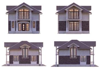Проекти на двуетажни къщи с таванско помещение - двуетажна къща + мансарден етаж