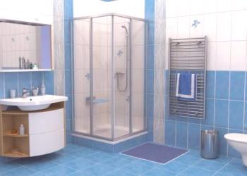 Esquina de la ducha con sus propias manos y características de su instalación.