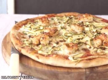 Receta: Pizza con Camarones y Calabacín