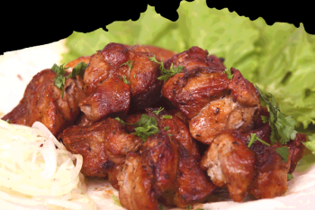 Adobo para kebabs de cerdo: con vinagre, cebolla, y otros.