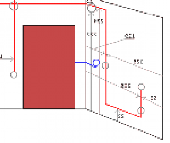 Un diagrama esquemático de la disposición del cableado oculto.