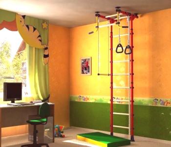 Rincón deportivo para niños en un apartamento, una casa.