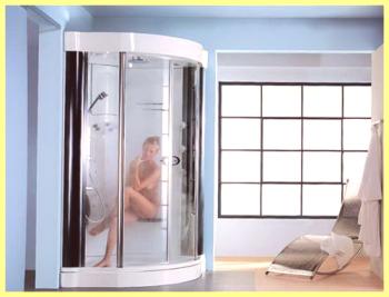 Cabinas de ducha para calentar con una casita.