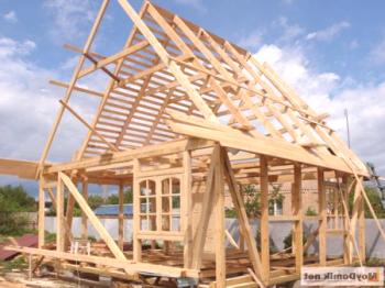 El dispositivo de una pared de una casa de madera es una construcción, una tecnología de construcción.