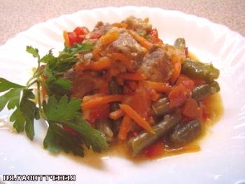 Рецепта: Задушени зеленчуци с месо