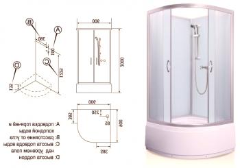 Instalación de una cabina de ducha: instalación de un palé y un techo, una pared y una puerta